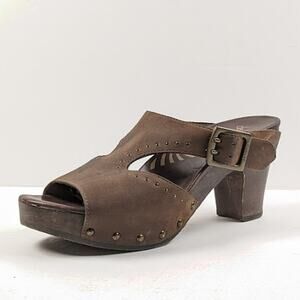 Dansko Ripley Leather Studded Wooden Heel Platform Sandals Size 40 US 9.5-10